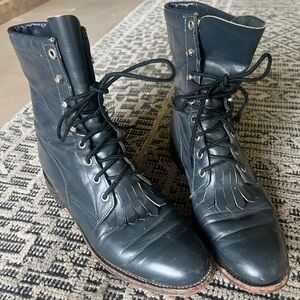 Vintage 90’s Justin Roper lace up boots Style L0504 8.5